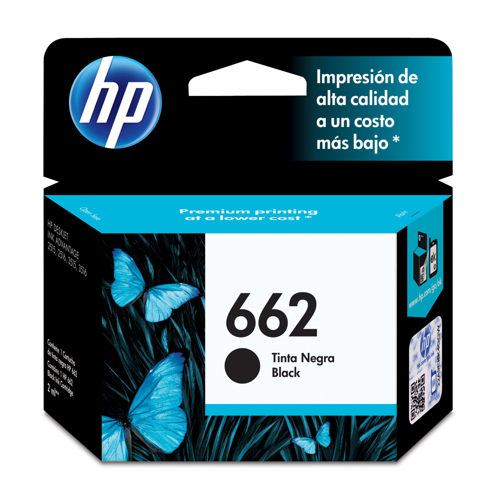 HP Cartucho de Tinta Negro #662 (CZ103Al)