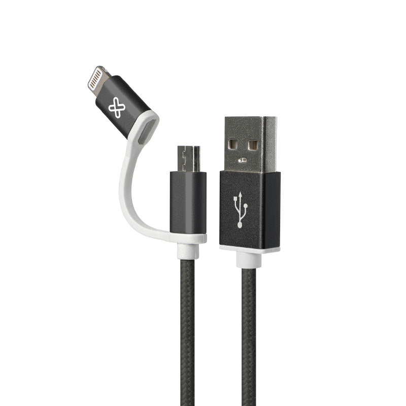 Klip Xtreme Cable 2 en 1 con Conector Lightning y Micro USB