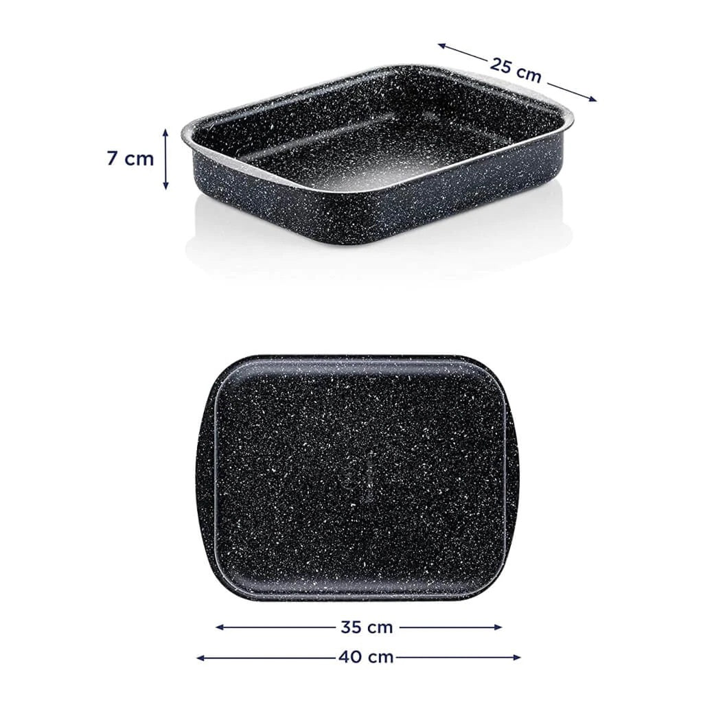 Molde Para Asar Westinghouse 25 Cm - Antiadherente Mármol Negro, Sin PFOA, Ideal Para Hornear Y Cocinar Sano