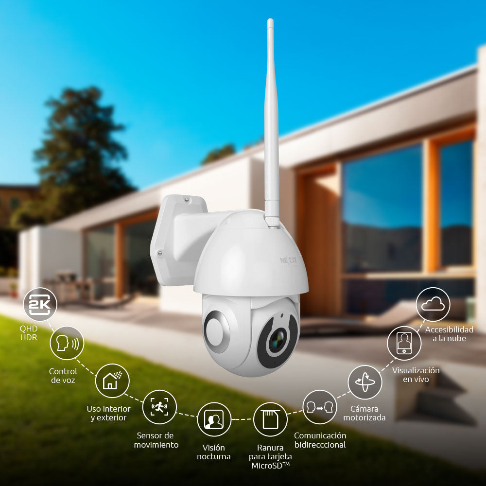 Nexxt Cámara inteligente Wi-Fi motorizada para exterior