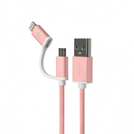 Klip Xtreme Cable 2 en 1 con Conector Lightning y Micro USB