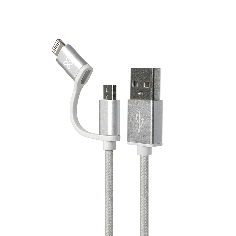 Klip Xtreme Cable 2 en 1 con Conector Lightning y Micro USB