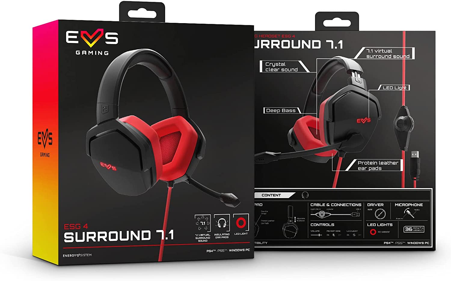 Energy Sistem Audifonos de Diadema Gaming ESG 4 Surround 7.1